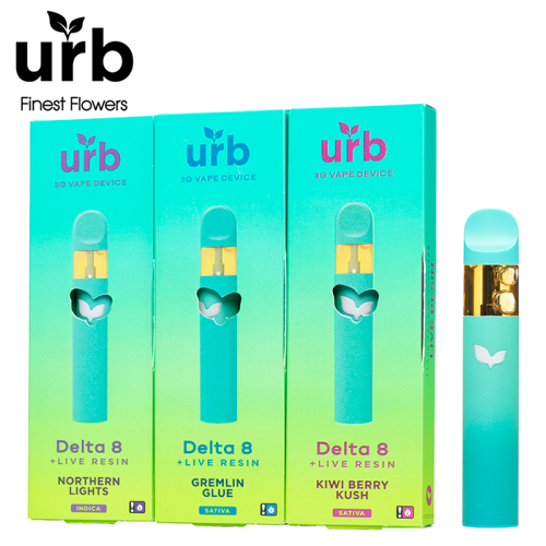 URB DELTA 8 LIVE RESIN DISPOSABLE VAPE 3GM/6CT/PK